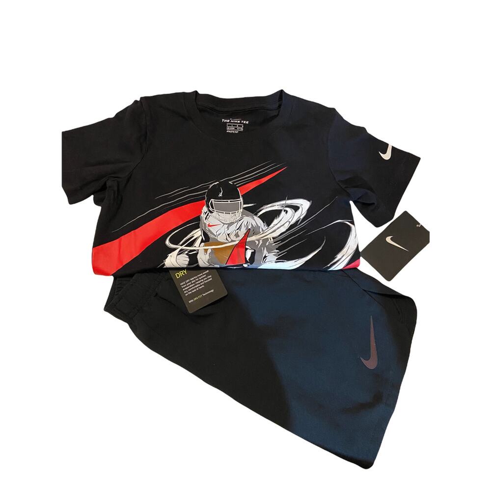 Nike Tee and Shorts Bundle  Black‎ Boys 7 NWT